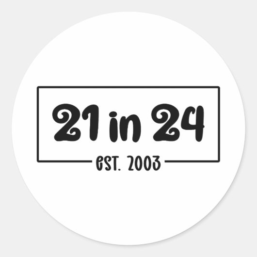 21歳の誕生日21歳の24歳の2003誕生日 ラウンドシール (正面)