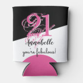 21歳の誕生日21素敵なピンク 缶クーラー (正面)