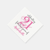 21歳の誕生日21素晴らしい年ピンクの紙ナプキンス スタンダードカクテルナプキン (角)