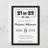 21歳の誕生日21誕生日 招待状 (正面)