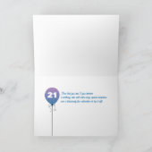 21歳の誕生日4カスタム枚ケーキカラフルキャンドル カード (内部)