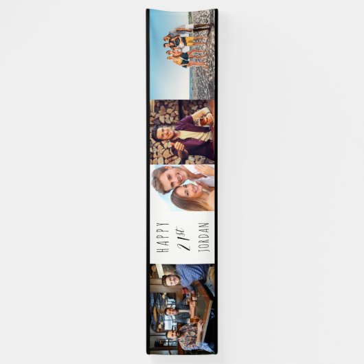 21歳の誕生日4フォトストリップパーソナライズされた 横断幕 (縦)
