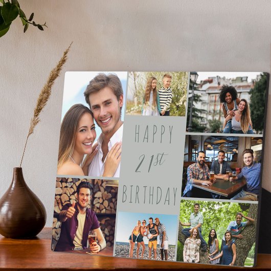21歳の誕生日7フォトコラージュニュートラルDove Gray フォトプラーク