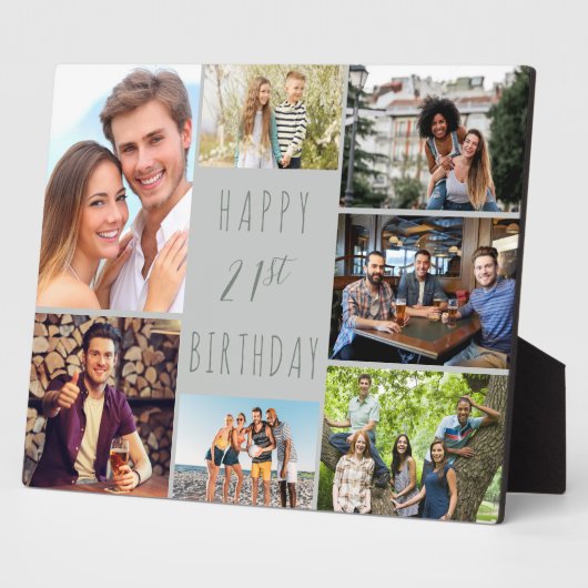 21歳の誕生日7フォトコラージュニュートラルDove Gray フォトプラーク (側面)