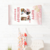 21歳の誕生日7フォトコラージュ番号バラ金ゴールド 横断幕 (インサイチュ)