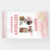 21歳の誕生日7フォトコラージュ番号バラ金ゴールド 横断幕 (横)