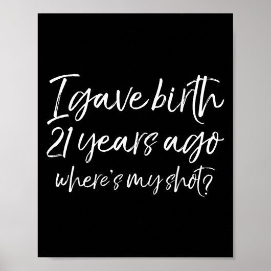 21歳の誕生日 おめでとう 21年前私が生まれた日 私の ポスター (正面)