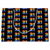 21歳の誕生日：おもしろいレインボーイベント21パターン ラージペーパーバッグ (正面)