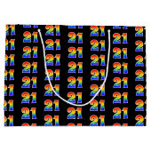 21歳の誕生日：おもしろいレインボーイベント21パターン ラージペーパーバッグ (裏面)