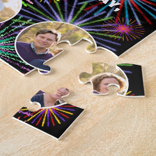 21歳の誕生日:おもしろいレインボー#,名前をカスタムする+写真 ジグソーパズル (側面)