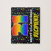 21歳の誕生日 – おもしろい、スターカラフル・フィールド・パターン ジグソーパズル (縦)