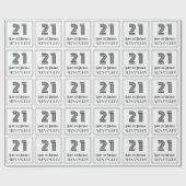 21歳の誕生日:インスパイアアールデコスタイル「21」 +名前 ラッピングペーパー (フラット)