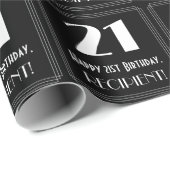 21歳の誕生日 – インスパイアアールデコルック"21"，名前 ラッピングペーパー (ロールコーナー)