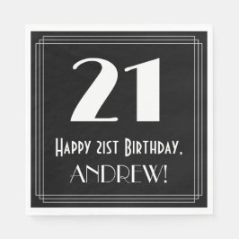 21歳の誕生日~インスパイアアールデコ見る"21",名前 スタンダードランチョンナプキン