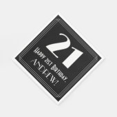 21歳の誕生日~インスパイアアールデコ見る"21",名前 スタンダードランチョンナプキン (角)