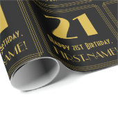 21歳の誕生日~インスパイアアールデコ見る"21",名前 ラッピングペーパー (ロールコーナー)