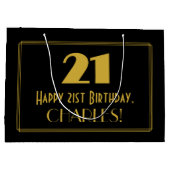 21歳の誕生日 – インスパイアアールデコ「21」の外観と名前 ラージペーパーバッグ (裏面)