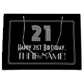21歳の誕生日 – インスパイアアールデコ「21」の外観と名前 ラージペーパーバッグ (正面)