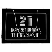 21歳の誕生日 – インスパイアアールデコ「21」の外観と名前 ラージペーパーバッグ (裏面)