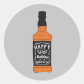 21歳の誕生日 ウイスキーボトル ウイスキーラバー ラウンドシール (正面)