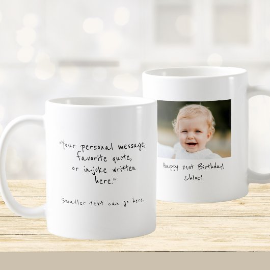 21歳の誕生日 カスタム写真とメッセージ コーヒーマグ コーヒーマグカップ