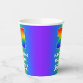 21歳の誕生日:カラフルおもしろいレインボーパターン# 21 紙コップ (左)