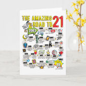 21歳の誕生日 カード (黄色い花)