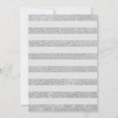 21歳の誕生日 – シルバーストライプバラアイスブルー 招待状 (裏面)