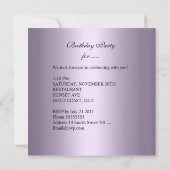 21歳の誕生日 シルバー ホワイト ライラック ジュエル イメージ 招待状 (裏面)