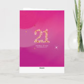 21歳の誕生日 – スターズピンクパープル カード (裏面)