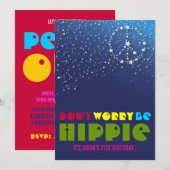 21歳の誕生日　チル アウト ピース パーティー招待状 招待状 (正面/裏面)