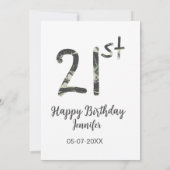 21歳の誕生日 テンプレート 黒 名前 日付 年 (裏面)