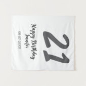 21歳の誕生日 テンプレート 黒 名前 日付 年 タペストリー (正面(横))