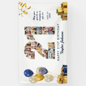 21歳の誕生日 ナンバー21 フォトコラージュ ホワイトゴールド 横断幕 (縦)