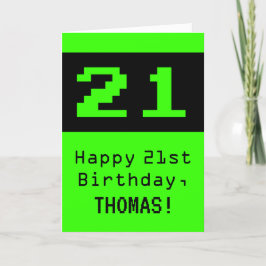 21歳の誕生日：ネディ/オタク系のスタイル「21」と名前 カード