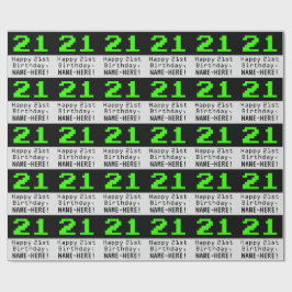 21歳の誕生日 – ネディ/オタク系のスタイル「21」と名前 ラッピングペーパー
