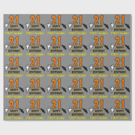 21歳の誕生日:ハロウィン不気味テーマ、名前をカスタムする ラッピングペーパー