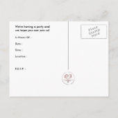 21歳の誕生日：ハーフトーン漫画招待状 インビテーションポストカード (裏面)