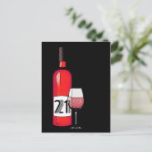 21歳の誕生日：ハーフトーン漫画招待状 インビテーションポストカード (スタンド正面)