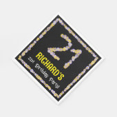 21歳の誕生日:フローラ花数,名前をカスタムする スタンダードランチョンナプキン (角)