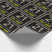 21歳の誕生日：フローラ花数，名前をカスタムする ラッピングペーパー (角)