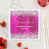 21歳の誕生日 ホットピンクとシルバーのグリッター (インサイチュ)