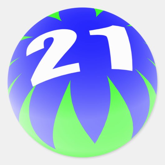 21歳の誕生日 ラウンドシール (正面)