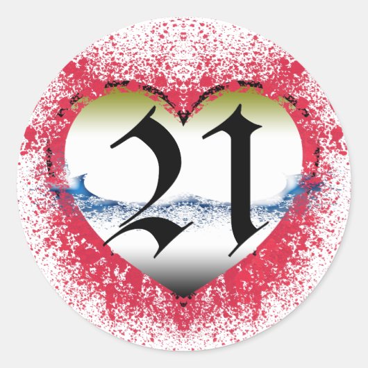 21歳の誕生日 ラウンドシール (正面)