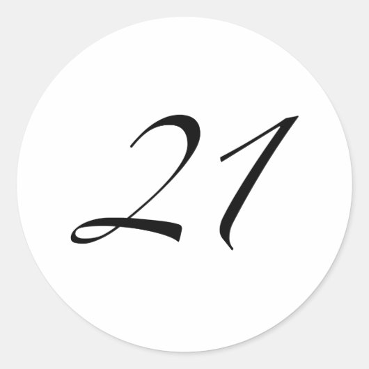 21歳の誕生日 ラウンドシール (正面)