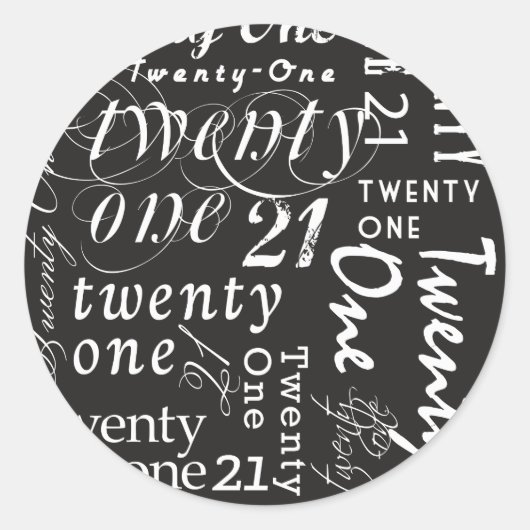 21歳の誕生日 ラウンドシール (正面)