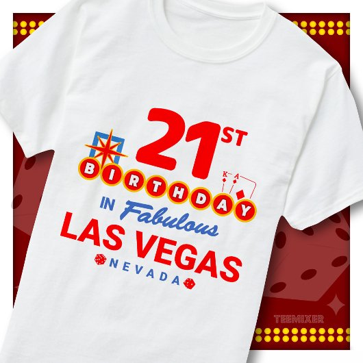 21歳の誕生日 ラスベガス ウェルカムサイン パーティースコード Tシャツ