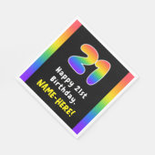 21歳の誕生日:レインボースペクトル# 21,名前をカスタムする スタンダードランチョンナプキン (角)