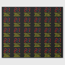 21歳の誕生日：レッドデジタル時計スタイル"21" +名前