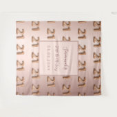 21歳の誕生日 ローズゴールドピンク ネーム タペストリー (正面(横))